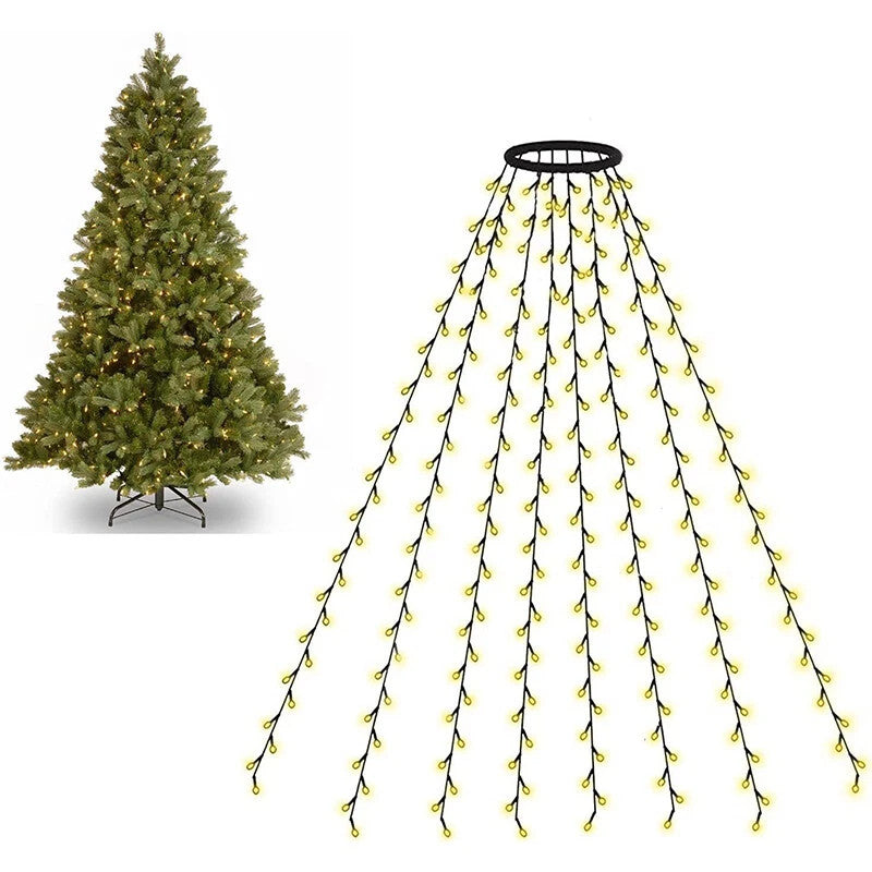 Christmas Decoration Lights 200/400 LED Waterfall Christmas Tree Lights USB