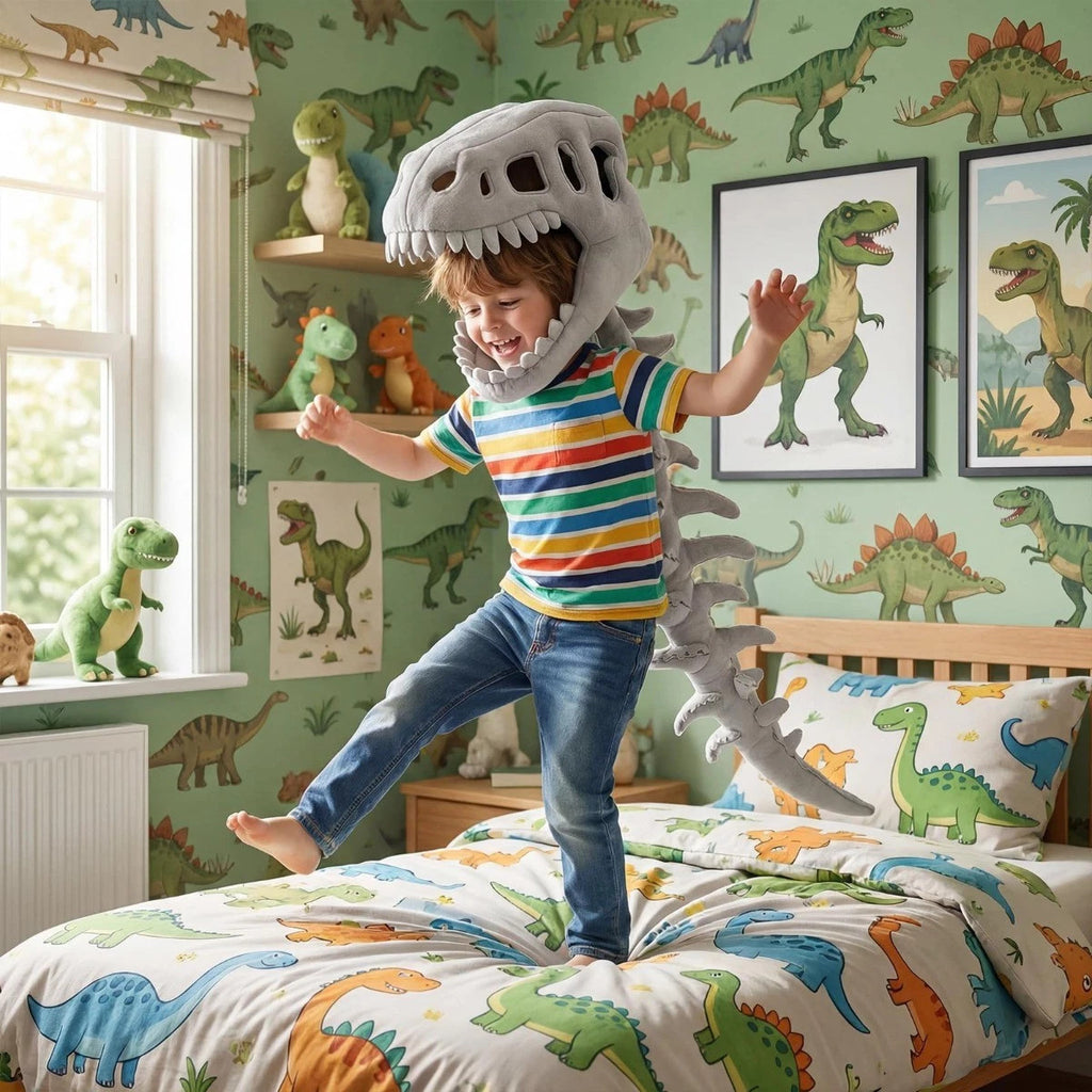 Dinosaur Skeleton Costume for Children 3D Funny Hat for Carnival Performance