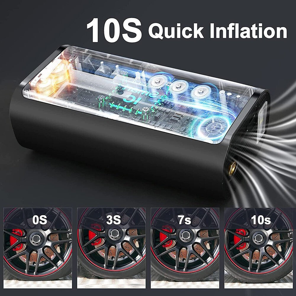 UK Car Tyre Inflator Cordless Digital USB Rechargeable Tire Air Compressor Pump