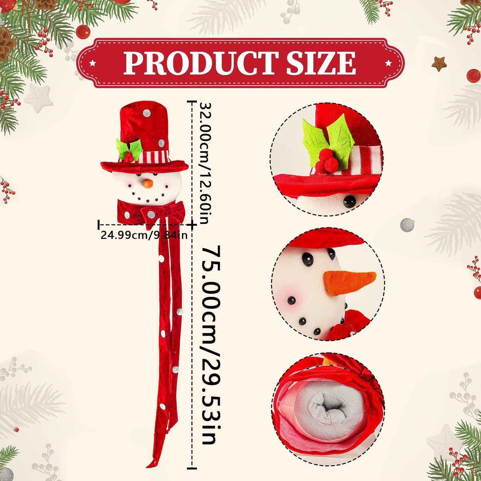 Christmas Tree Topper Snowman Hugger Snowman Tree Topper Xmas Tree Top Hat for