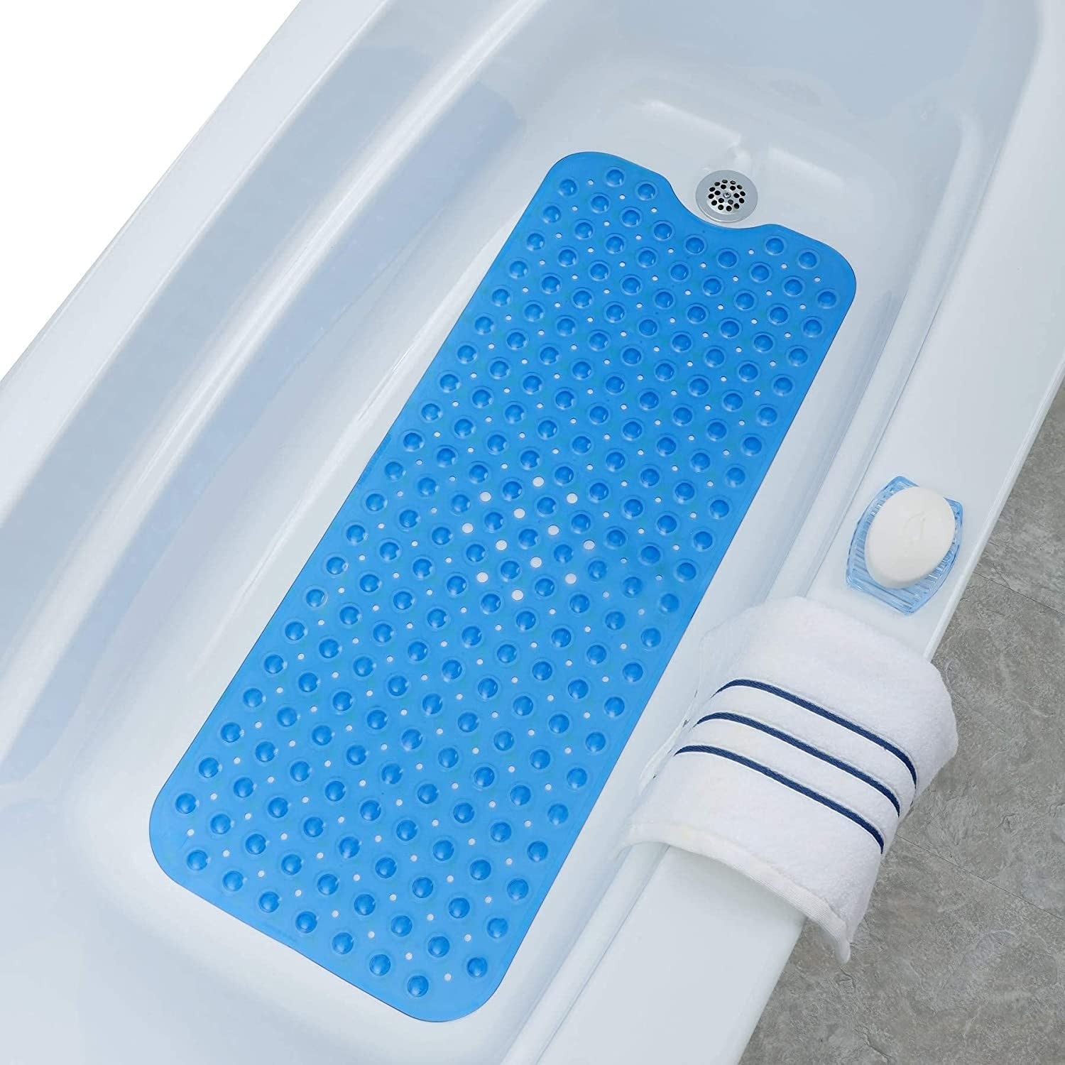 Anti-Mold Rubber Bath Mat Non Slip Bathtub Strong Suction Extra Large Shower Mat