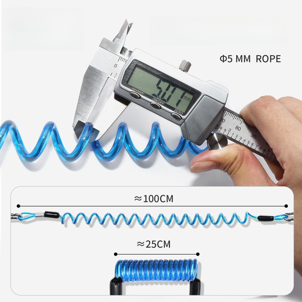Paddle Board Connecting Safety Rope Elastic Coiled Bungee for Surfboard