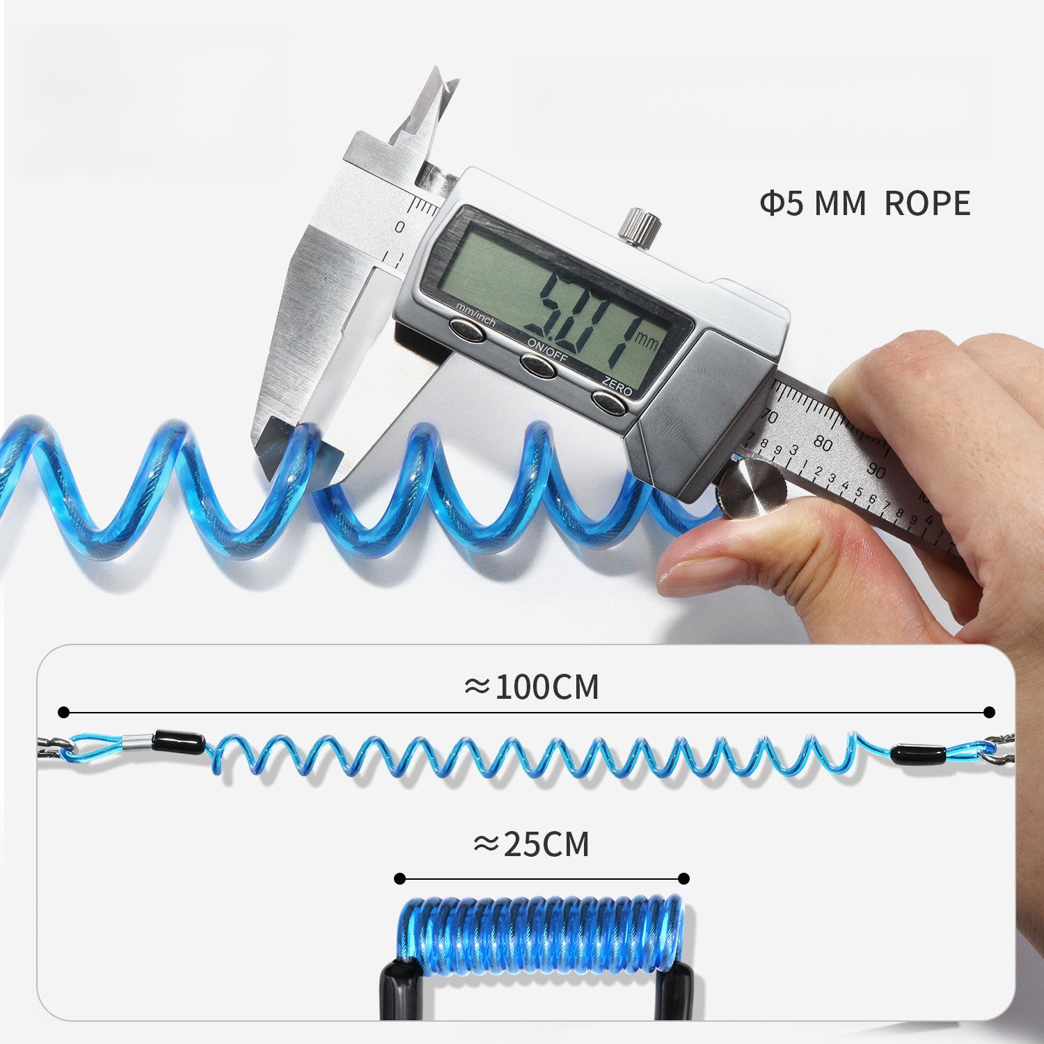 Paddle Board Connecting Safety Rope Elastic Coiled Bungee for Surfboard
