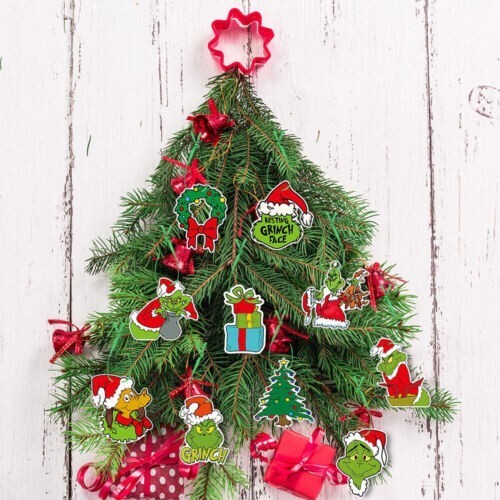 64 Piece Merry Christmas Grinch Ornaments Tree Hanging Decoration Figure Pendant
