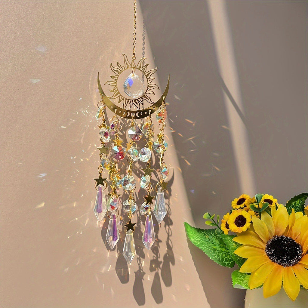 Suncatchers Hanging Wind Chime Style Garden Rainbow Maker Gold Plated Suncatcher