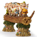 Fairy Tales Seven Dwarfs Tree Stump Cartoon Elf Garden Ornament Statue