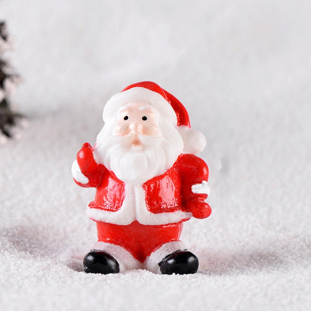 10 Pcs Xmas Mini Resin Snowman Figurines Christmas Miniature Decor Set
