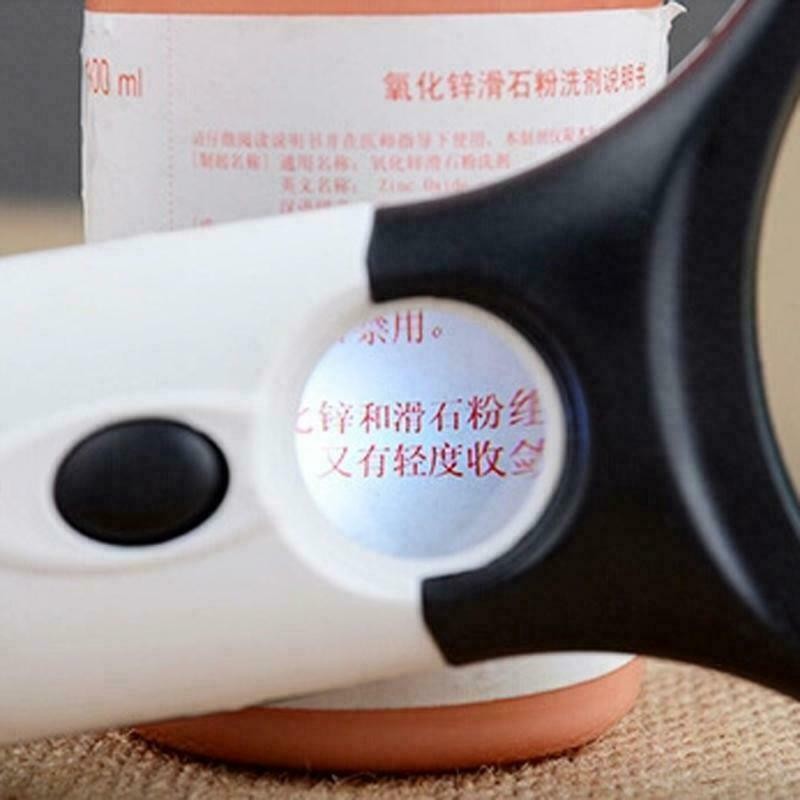 Handheld 45X Magnifier Reading Magnifying Glass Jewelry Loupe With 3 LED Light