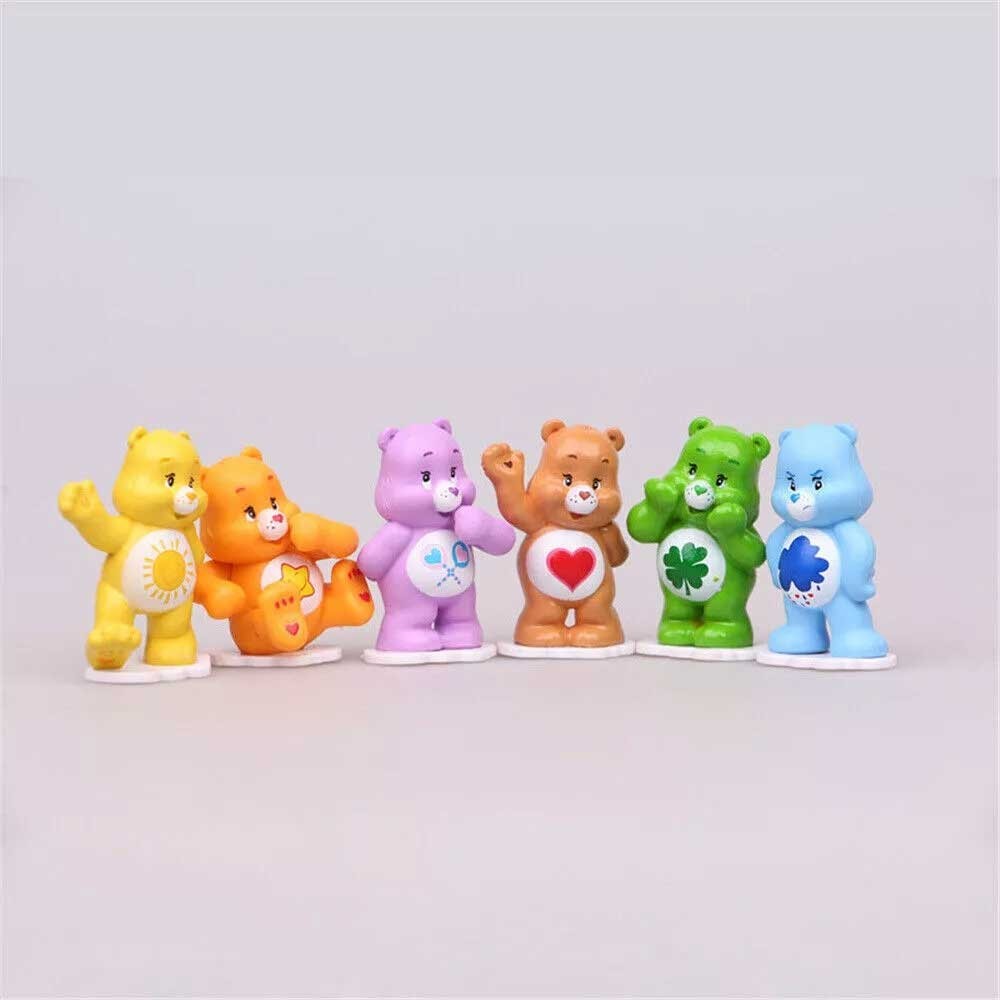 Cute Care Bears Rainbow Bear Doll 12PCS Cake Decoration Topper Figure Toy