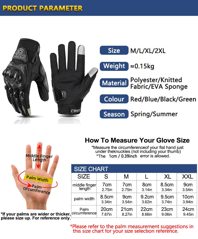 Motorcycle Motorbike Gloves Non-slip Wear-resistant  Touch Screen Racing Gloves