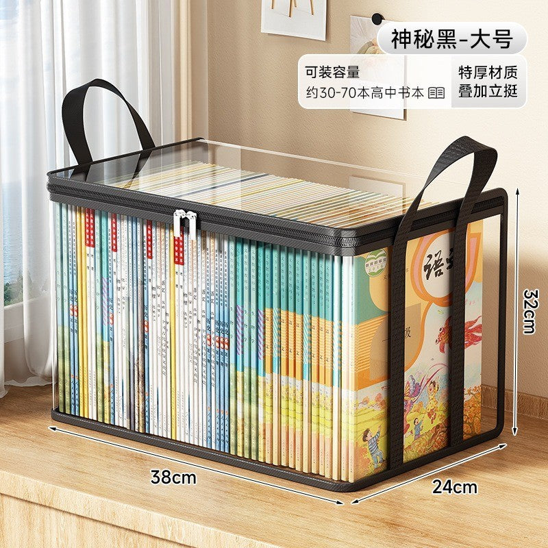 Larnto Large Heavy-DutyThick Plastic Clear Storage Box with Hinged Lid