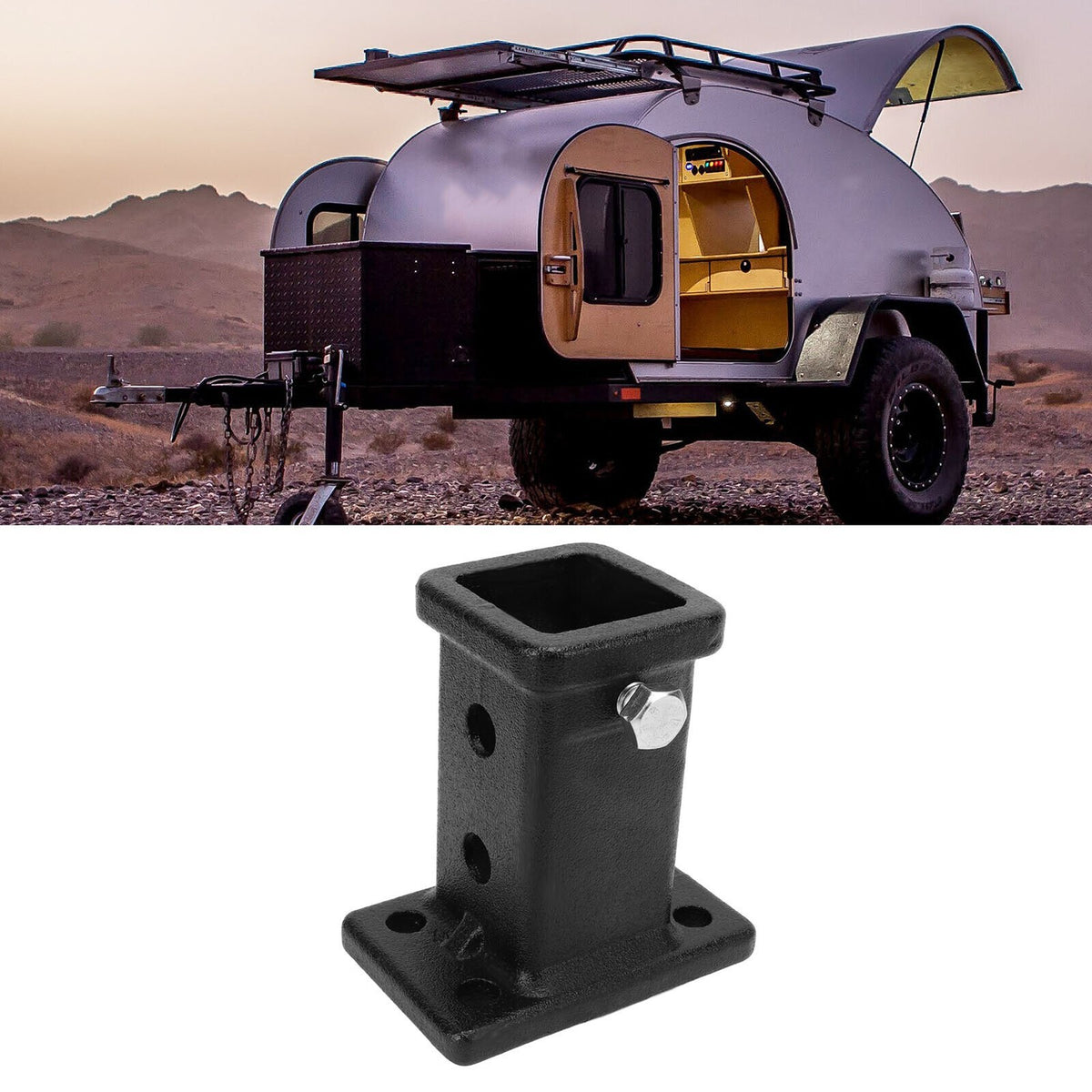 2-in Bolt-On Receiver Tube Tow Bar Hitch Receiver Trailer Hitch Receiver Adapter