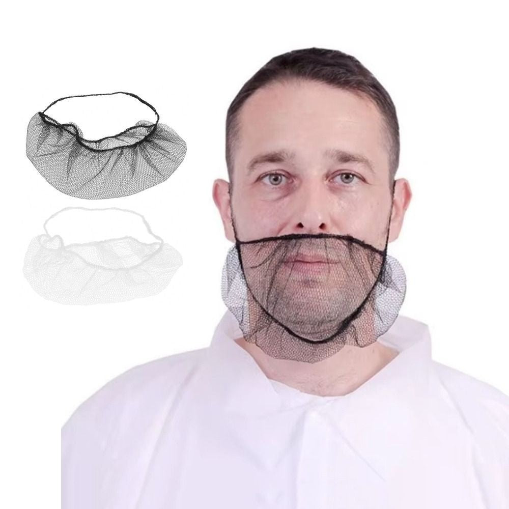 100Pcs Beard Protection Net Elastic Facial Beard Bib Bonnet Portable Beard Cover