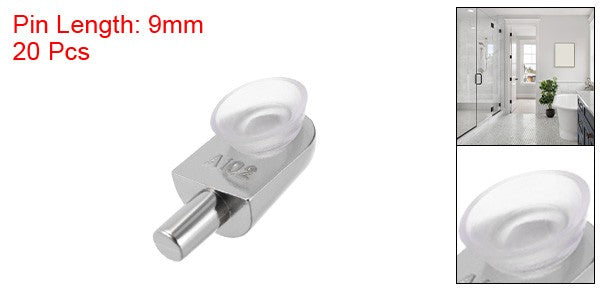 Shelf Support Pegs (for 9mm/0.35" Thickness) 20Pcs Glass Holder for Bedroom