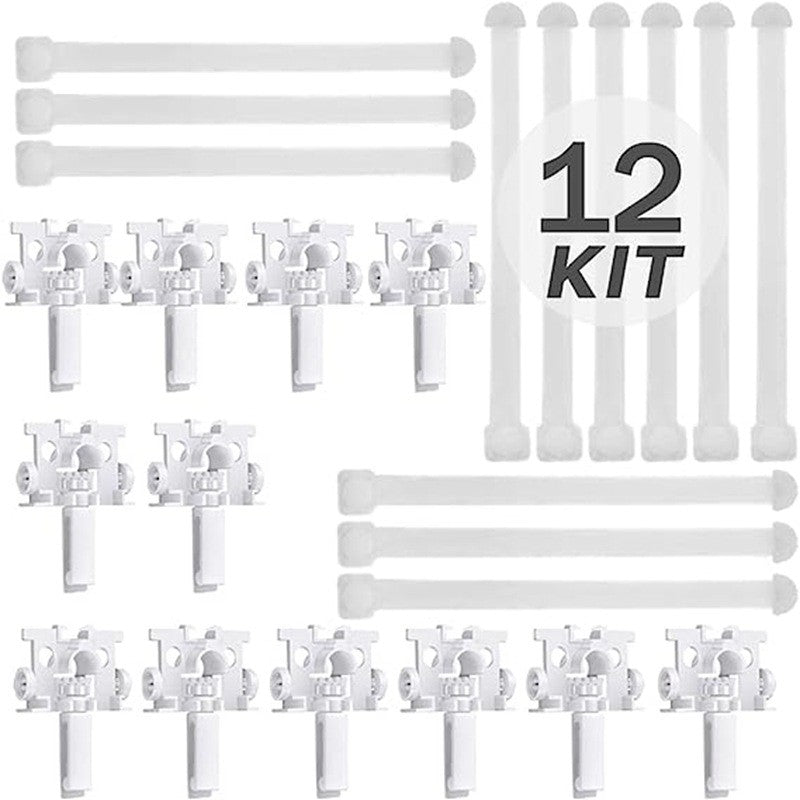 12 Sets Blinds Accessories Parts Vertical Slats Fixer Tabs Headrail Track