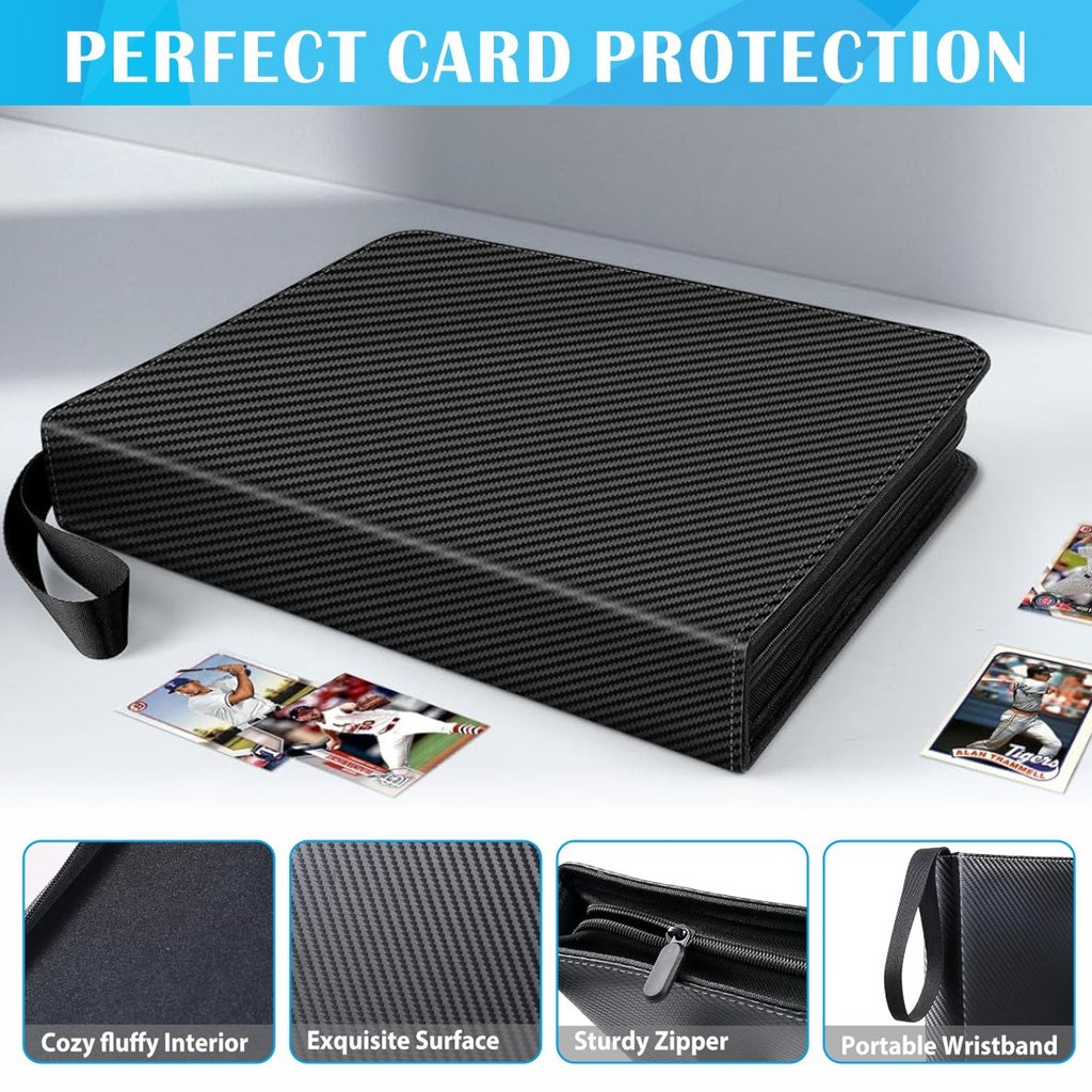 900 Pockets Trading Card Binder Holder Double Sided Zip Folder Album Book 9 Slot