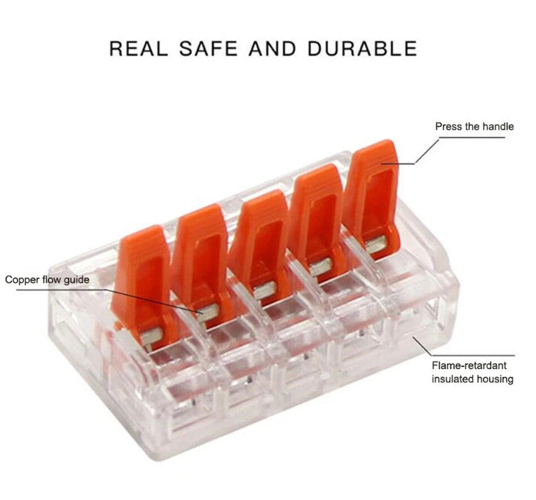 Wago 221 Electrical Connectors Wire Block Clamp Terminal Cable Reusable UK