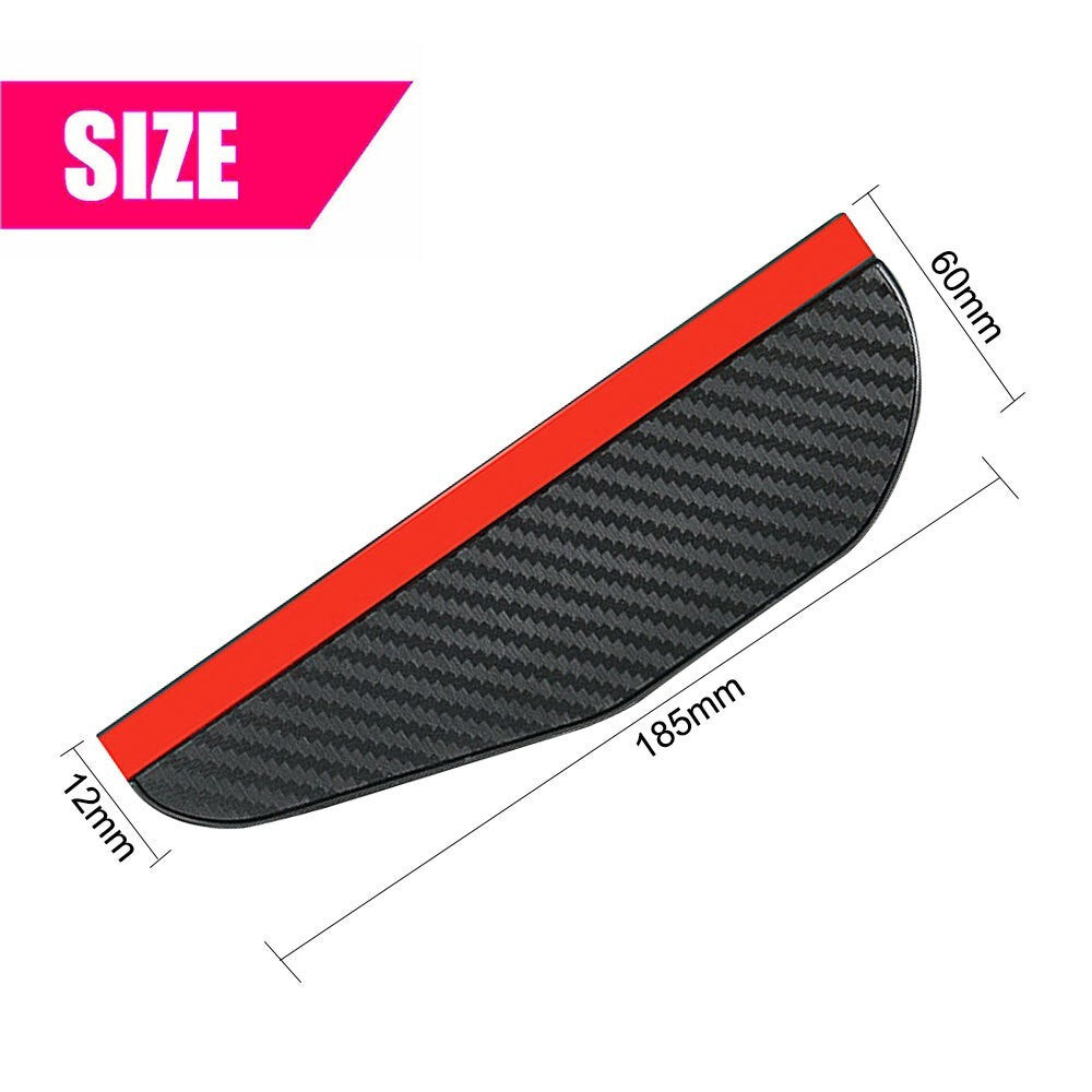 2X Car Carbon Fiber Black Car Mirror Rain Visor Guard For Auto Car Accessories