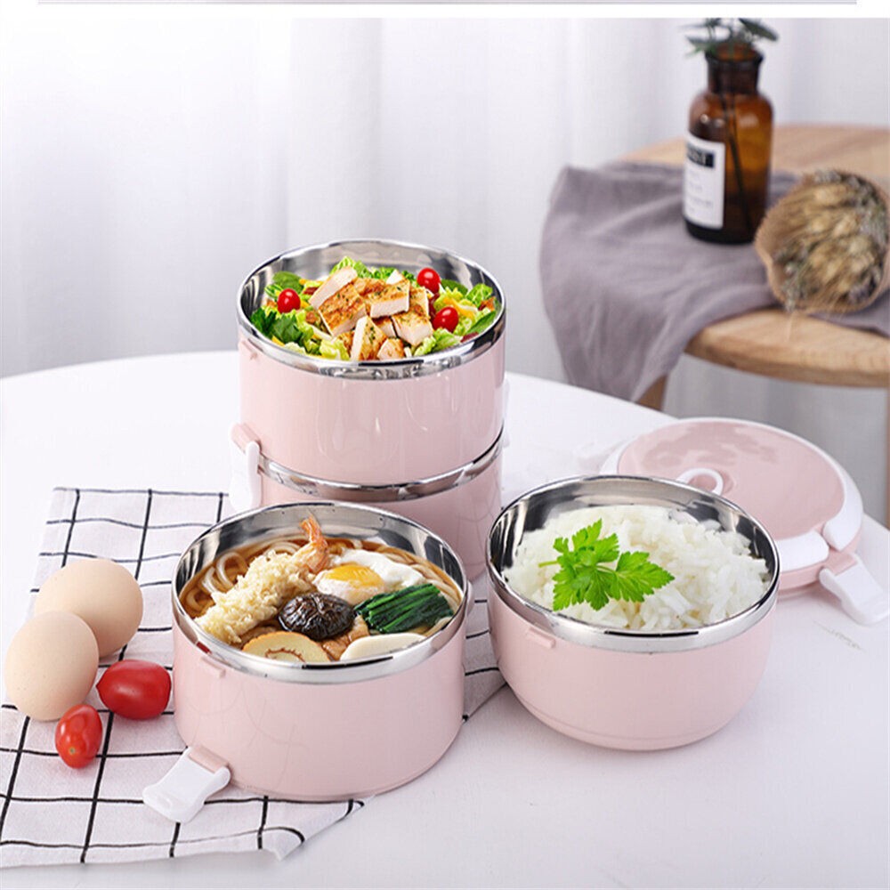 3 Tier Stainless Steel Insulated Lunch Box Thermos Bento Food Container BPA Free