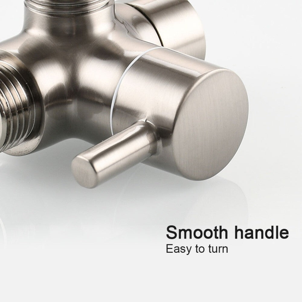 Shower Hose Splitter Bathroom Angle Valve 2 Way Chrome Shower Arm Diverter UK