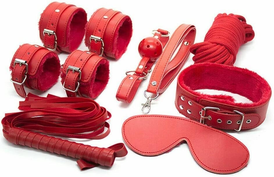 7pcs Adult Sexy BDSM Bondage Set Kit  Sex Restraints Handcuffs SM Fetish Toys