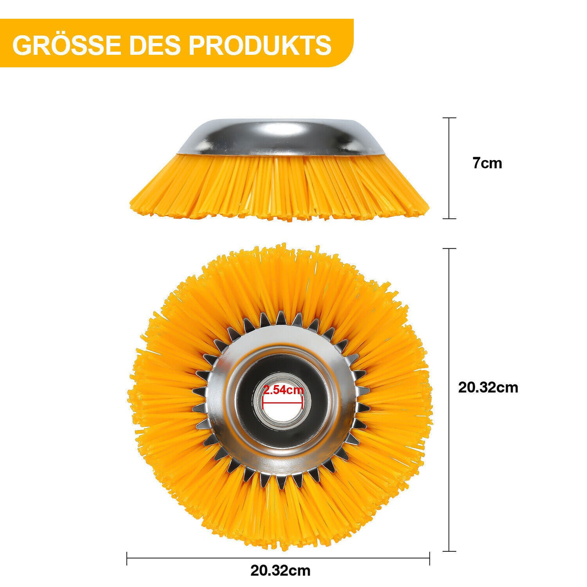 Lawn Grass Strimmer Head Trimmer Brush Solid Nylon Wire Wheel Garden Weed 8 Inch