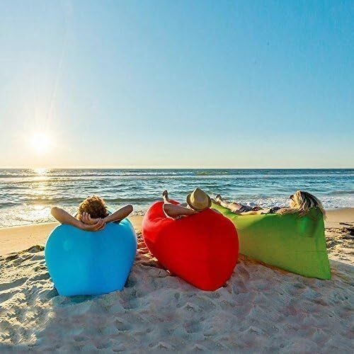 Lazy Outdoor Inflatable Sofa Air Bed Lounger Sofa Sack Hangout Camping Beach Bag