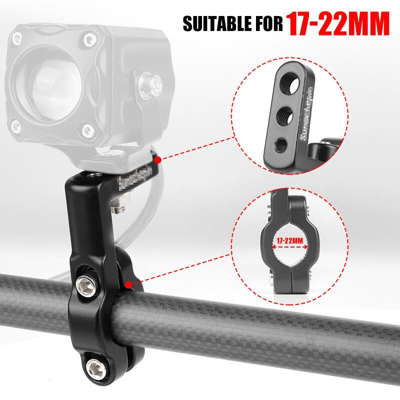2X Motorcycle Headlight Mount Bracket Clamp Holder 17-22mm Tube Bar