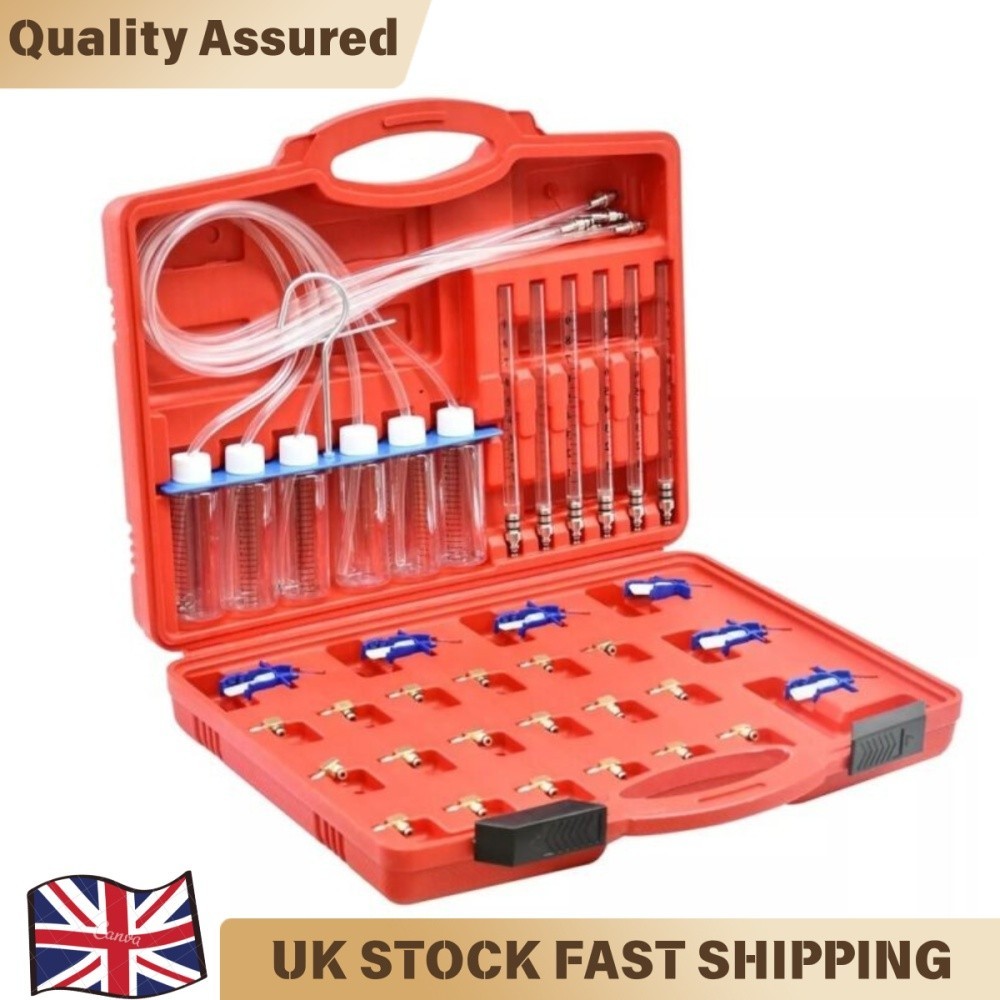 36X Common Rail Leak Off Test Kit 6 Cylinder Diesel Injector Flow Meter Adaptor