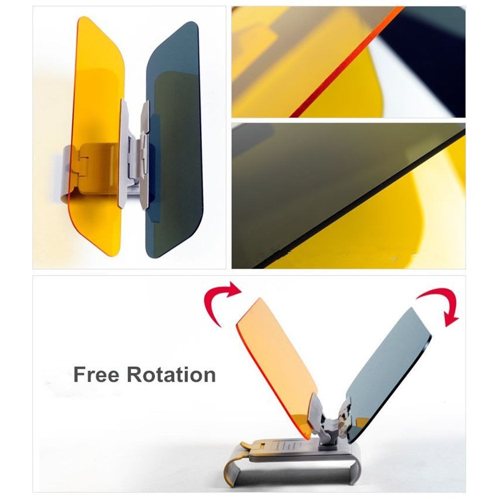 Car Sun Visor Shade Extender Clip on Day and night anti-glare mirror UK NEW