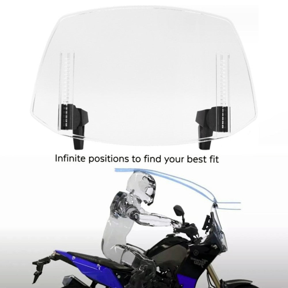 Motorcycle Motorbike Clip On Windshield Wind Screen Deflector Extension Spoiler