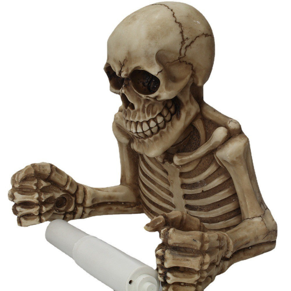 Skeleton Toilet Paper Holder with Keyhole Slot for Wall Mounting, Spooky Skull🔥