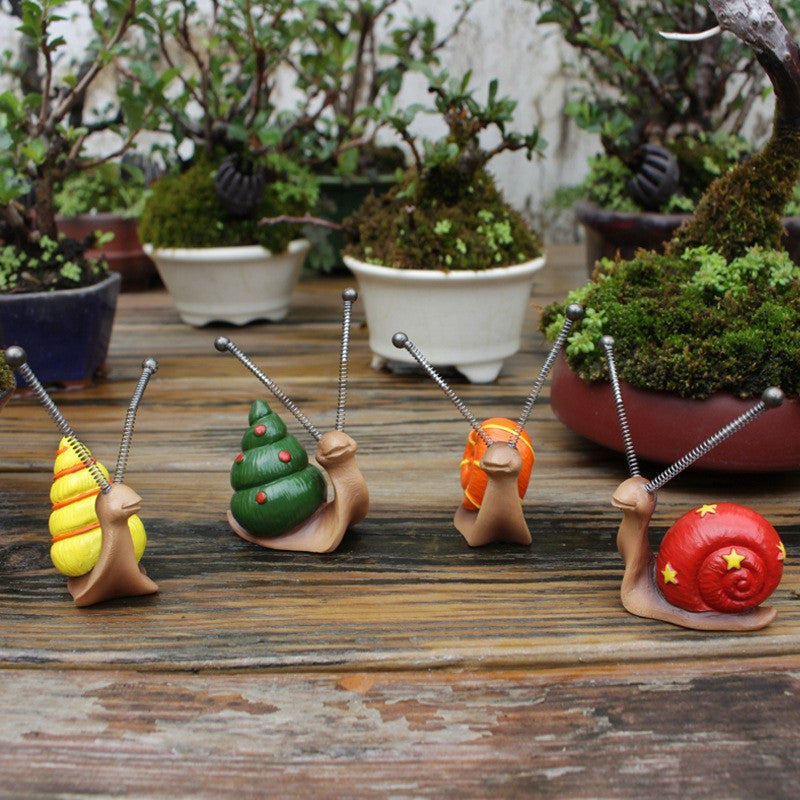 Snail Figurine 4 Brightly Coloured Snail's Shells, Miniature Garden  Ornaments