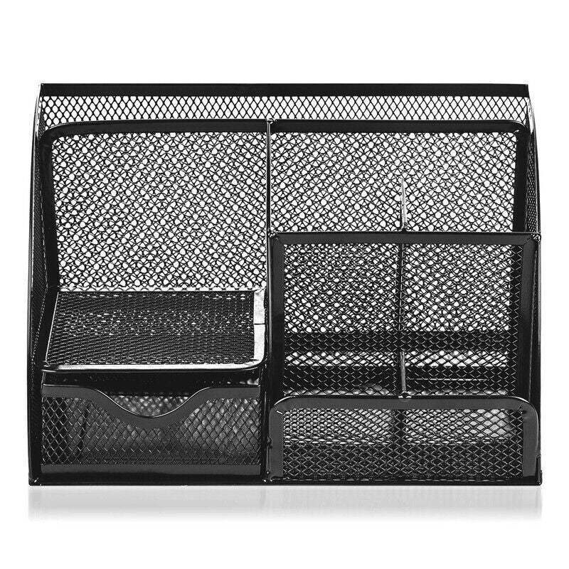 Metal Mesh Desk Organiser Stationery Pen Pencil Holder Tidy Storage For Office