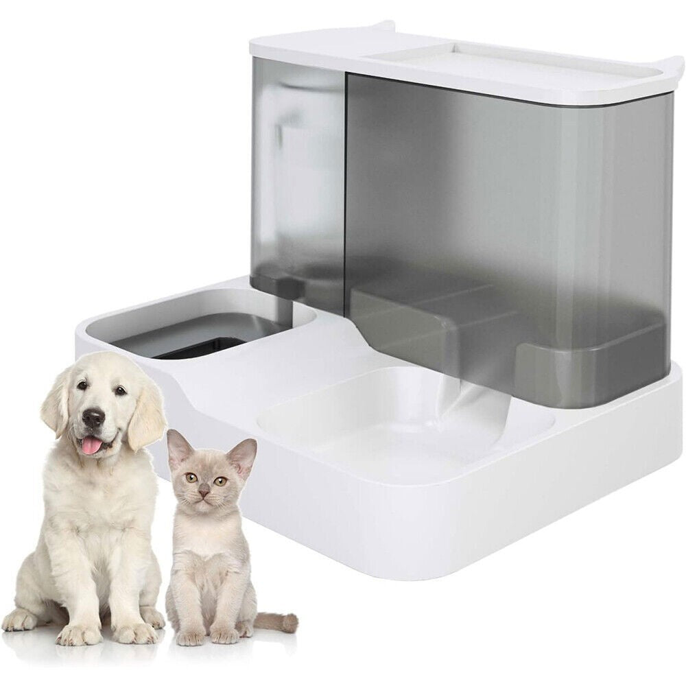 2 in 1 Automatic Cat Feeder Water Dispenser Dry Wet Pet Dog Puppy Food Dispenser