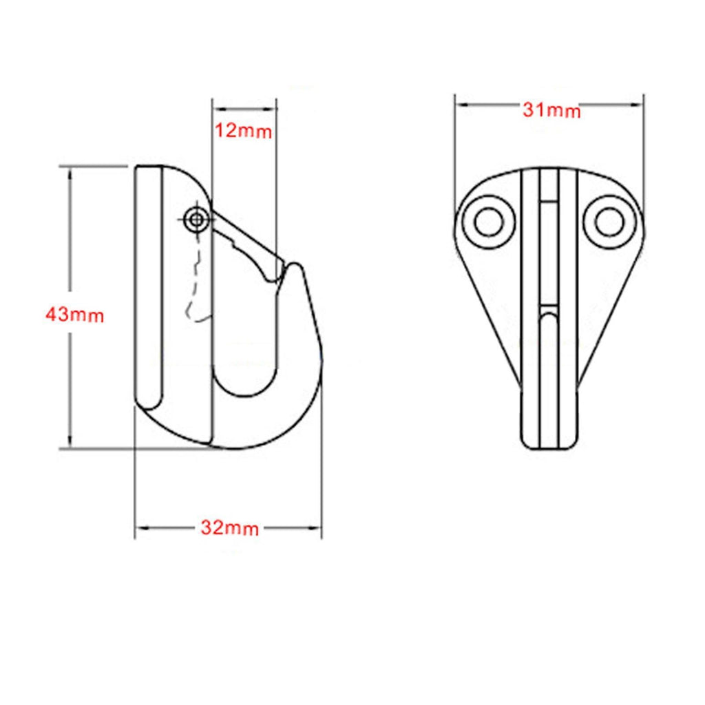 2 Pieces Marine Grade Stainless Steel Spring Hooks Fending Boat
