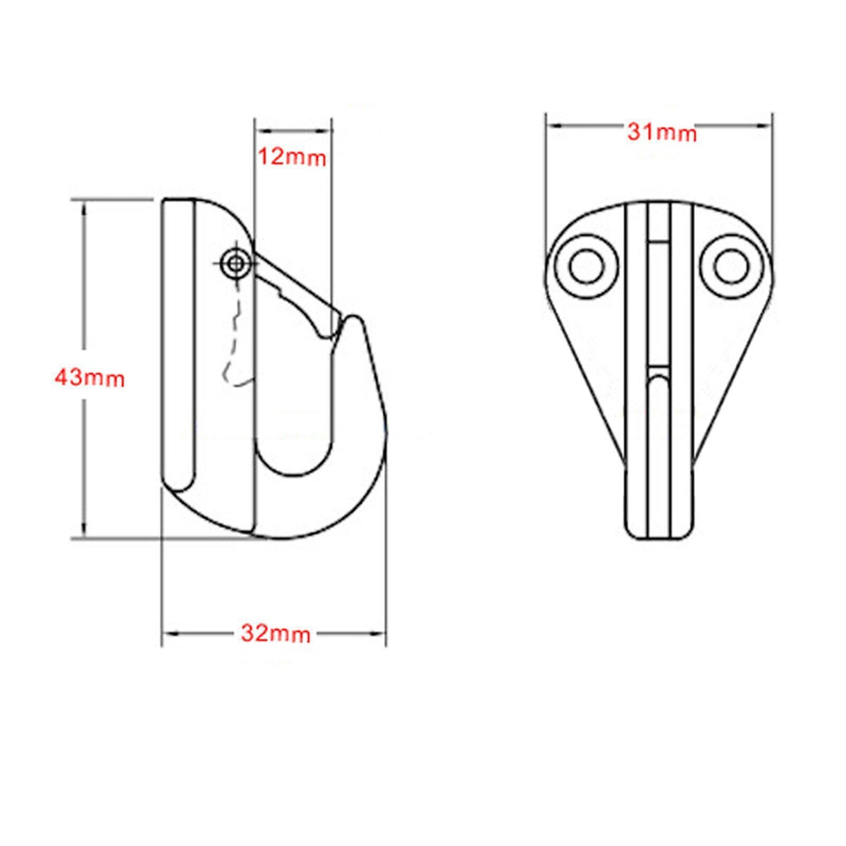 2 Pieces Marine Grade Stainless Steel Spring Hooks Fending Boat