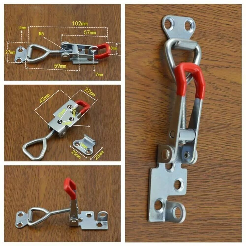 2x Over Centre Fastener Latch Door Catch SMALL Lockable Truck Trailer Body Clamp