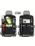 Back Seat Organiser 2PCS Car Storage Bag Tablet Holder Multi-Pocket Space Saving