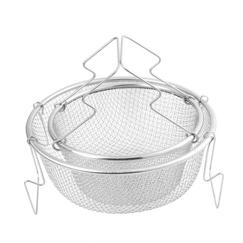 Chip Pan Basket Fryer Fries Strainer Stainless Steel Wire Bucket Kitchen Tools