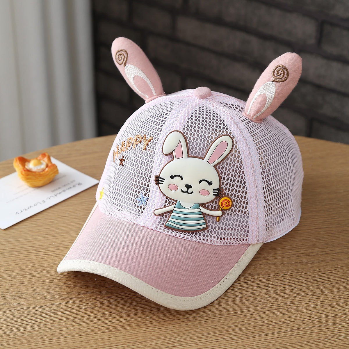 Children's Candy Rabbit Cute And Fashionable Net Scarf Baseball Cap For...