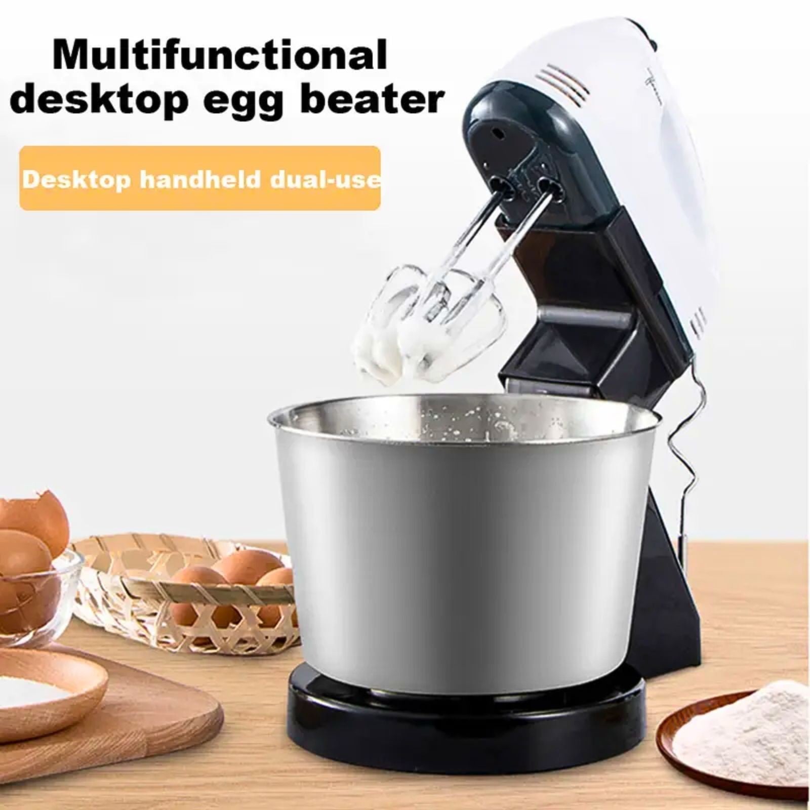 7 Speed Electric Hand Mixer  Handheld Whisk Beaters & Dough Baking Hooks
