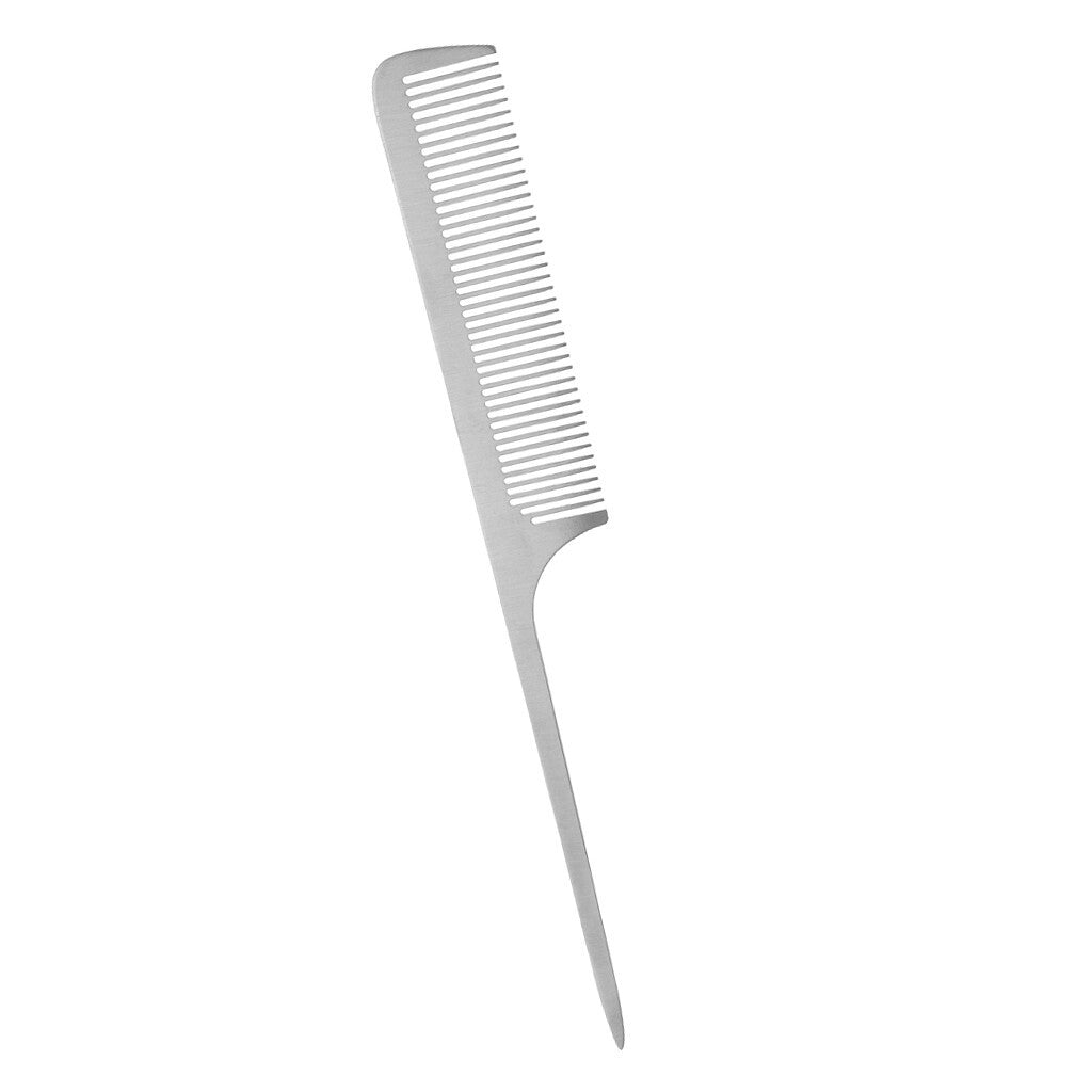 Stainless Steel Salon Barber Hairstyling Hairdressing Tail Comb Hairbrush K8.