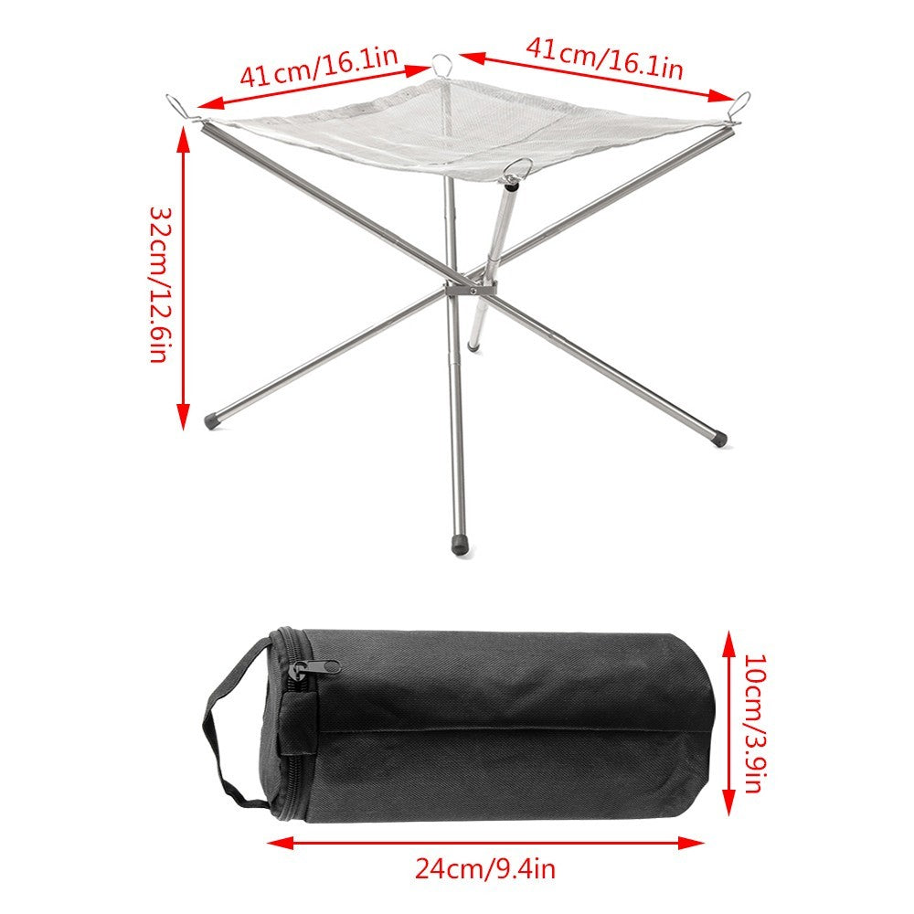 Portable Fire Pit for Camping, Outdoor Folding Firepit Fireplace with Heat Resis