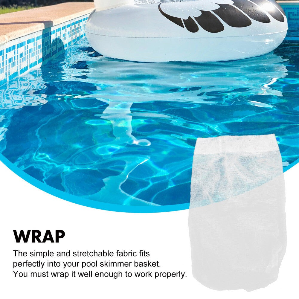 30Pcs Pool Skimmer Socks Elastic Swimming Pool Garbage Filter Bag White