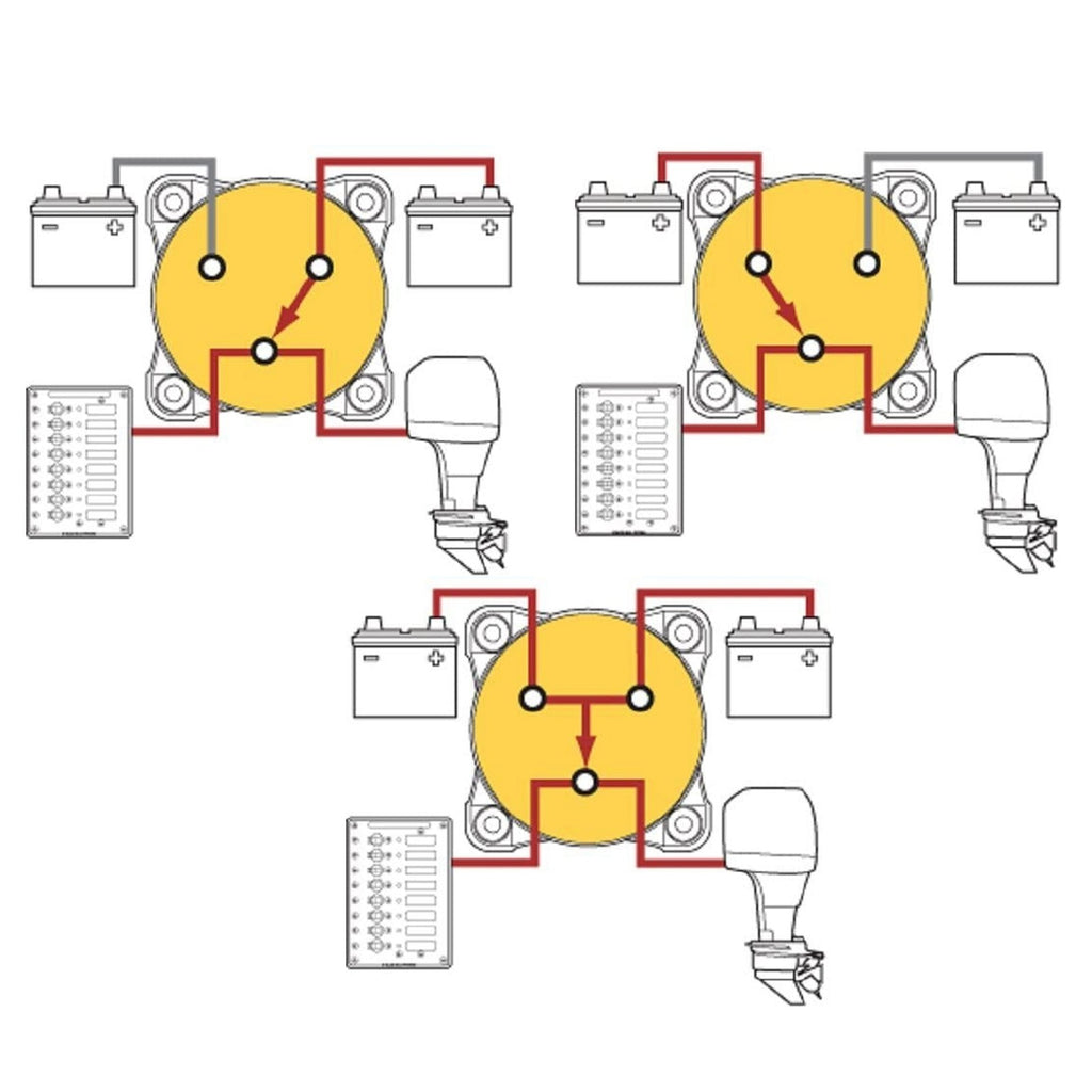 500A Marine Battery Disconnect Switch Heavy Duty 4 Position Battery Selector