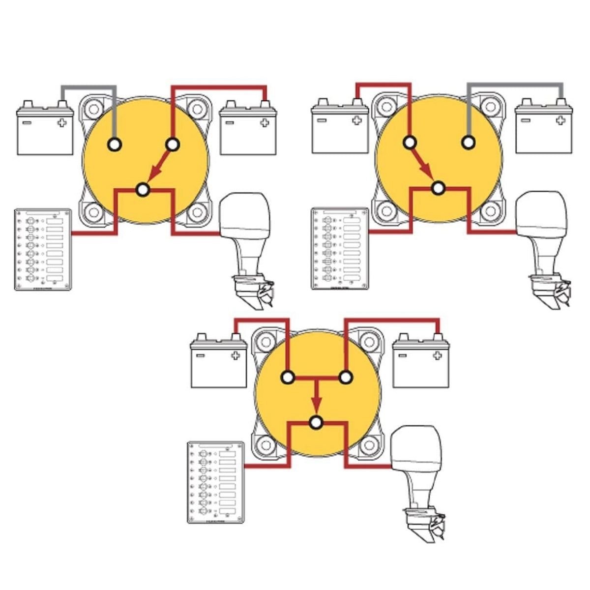 500A Marine Battery Disconnect Switch Heavy Duty 4 Position Battery Selector