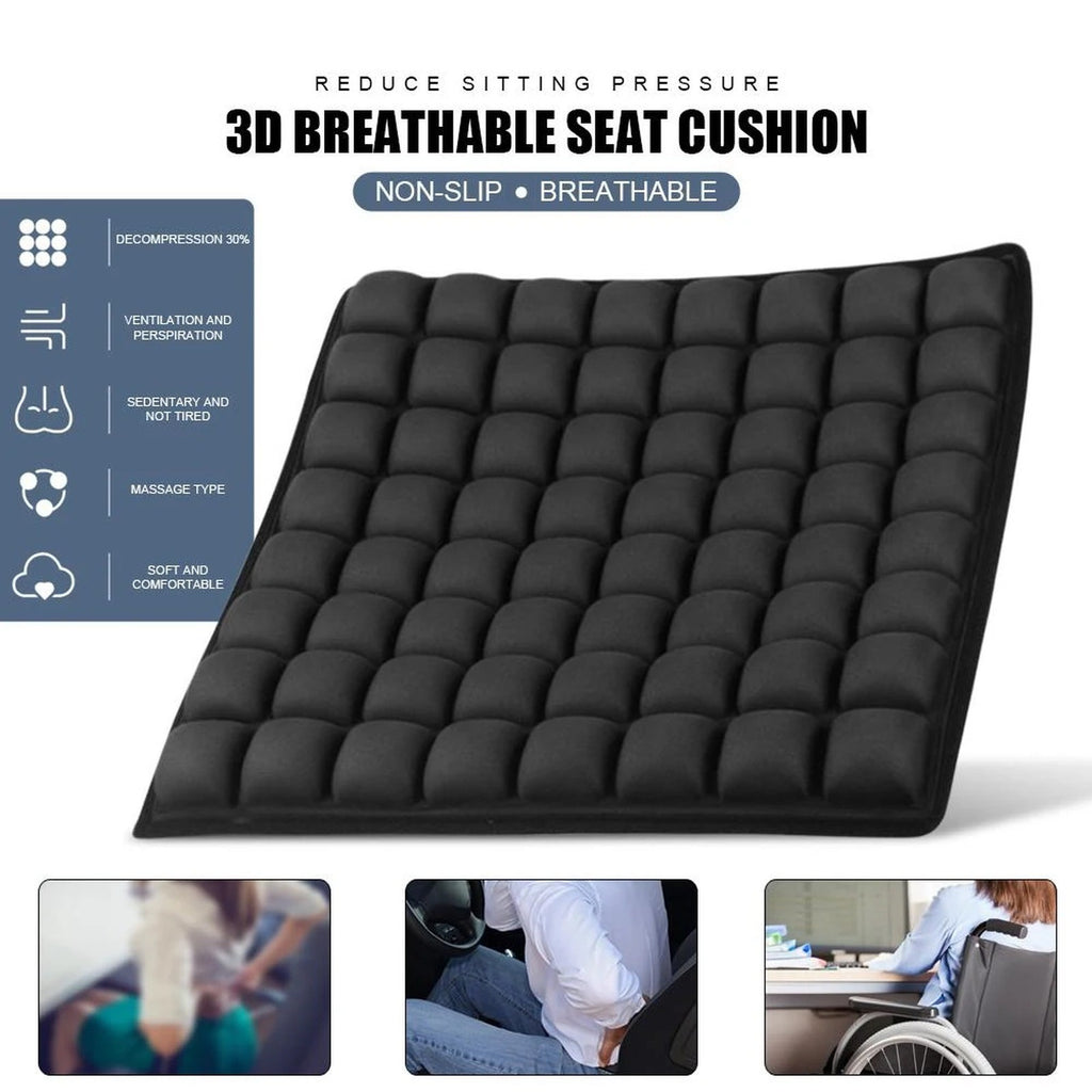 3D Air Cushion Seat Pad Office Chair Car Seat Sciatica Tailbone Pain Relief