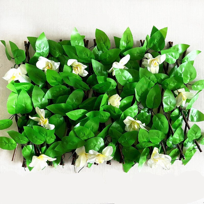 2M Artificial Hedge Flower Leaf Garden Fence Wall Privacy Screening Trellis