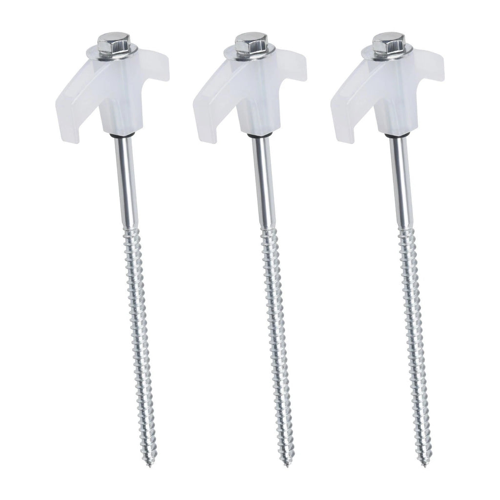 20x Pegs Screw In Drill Top Heavy Duty Ground Pegs In Case Awning Tent Pegs Set